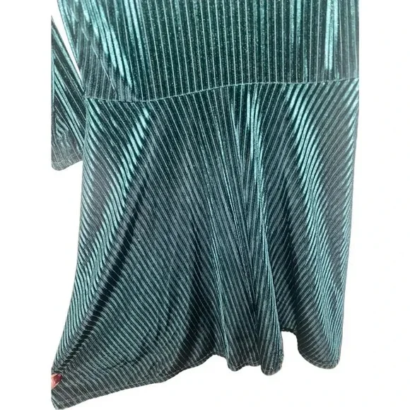 NEW Blooms In The City Velvet Dress sz Large Fitted Short Sleeve Stretch HOLIDAY - Picture 4 of 6